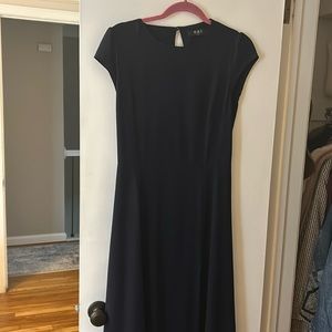 Open back, front slit midi dress